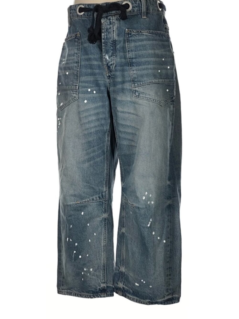 We The Free Distressed Blue Wide-Leg Jeans - Picture 4 of 14